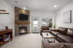 Living Room with Gas Fireplace and TV